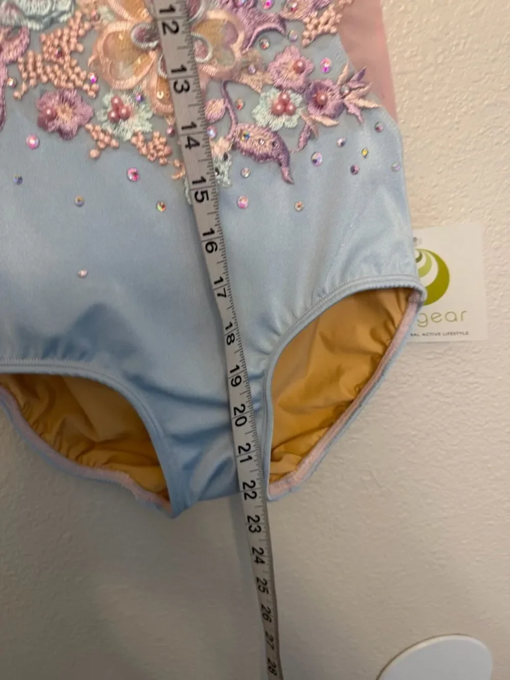 Ilo Gear Glamorous modest mandarin leotard custom solo dance costume blu pink LC